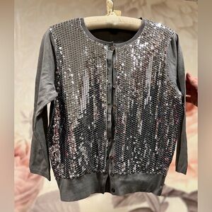 August Silk, Size L, Sequined Cardigan